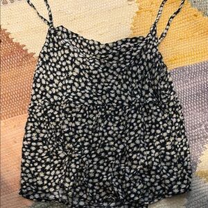 Floral Black and White Women's Top